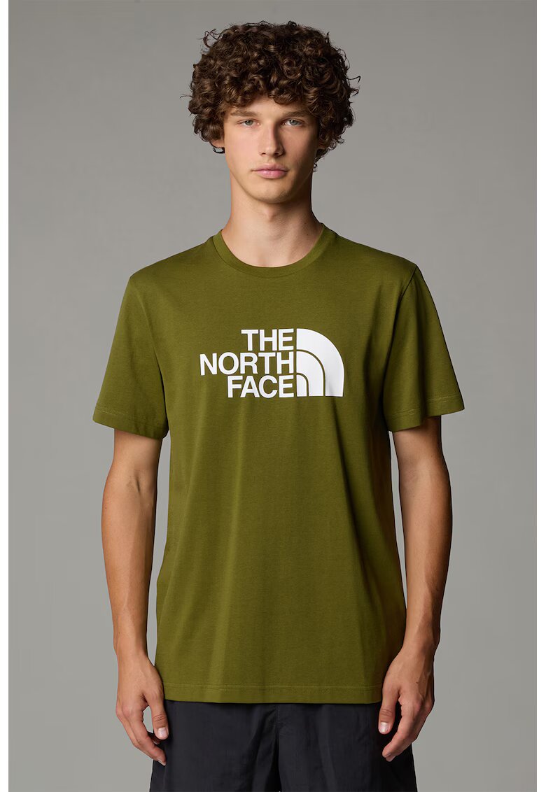 The North Face Tricou regular fit cu decolteu la baza gatului si imprimeu logo - Verde masliniu