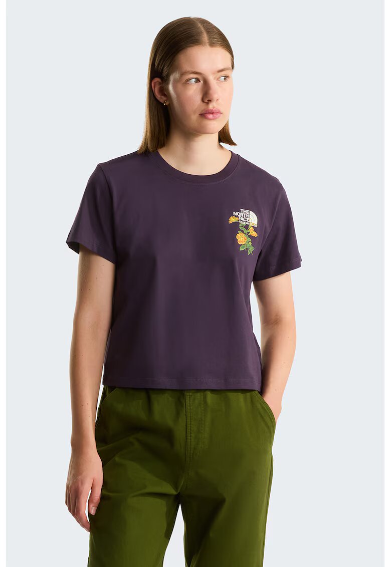 The North Face Tricou regular fit Flora Embro - Verde/Portocaliu/Violet pruna