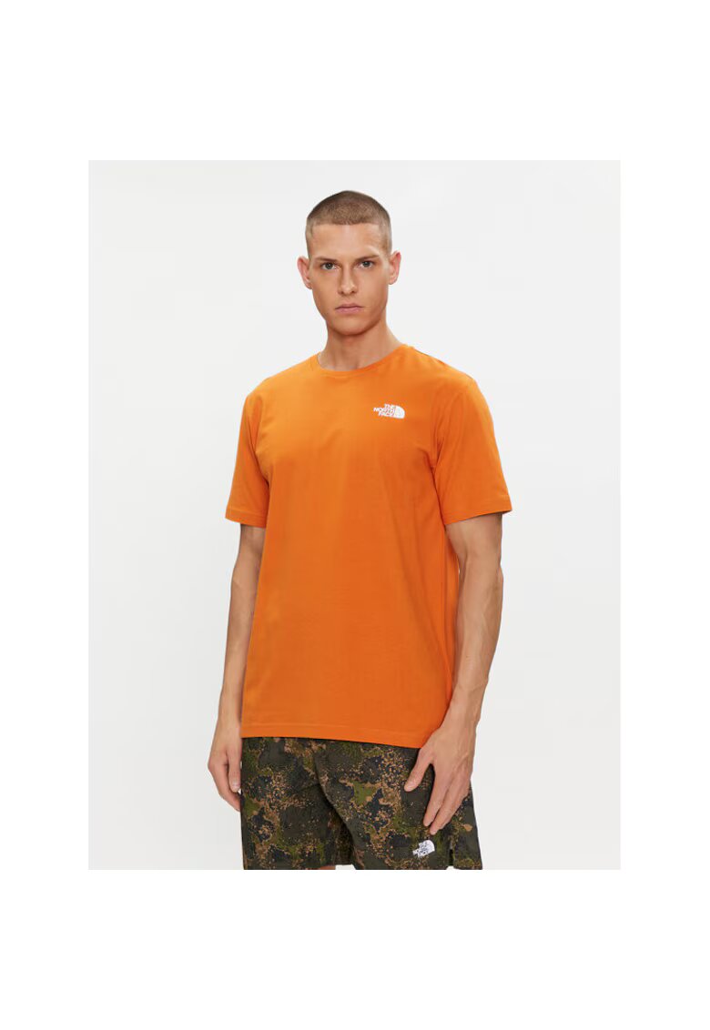 The North Face Tricou sport barbati portocaliu - bumbac -