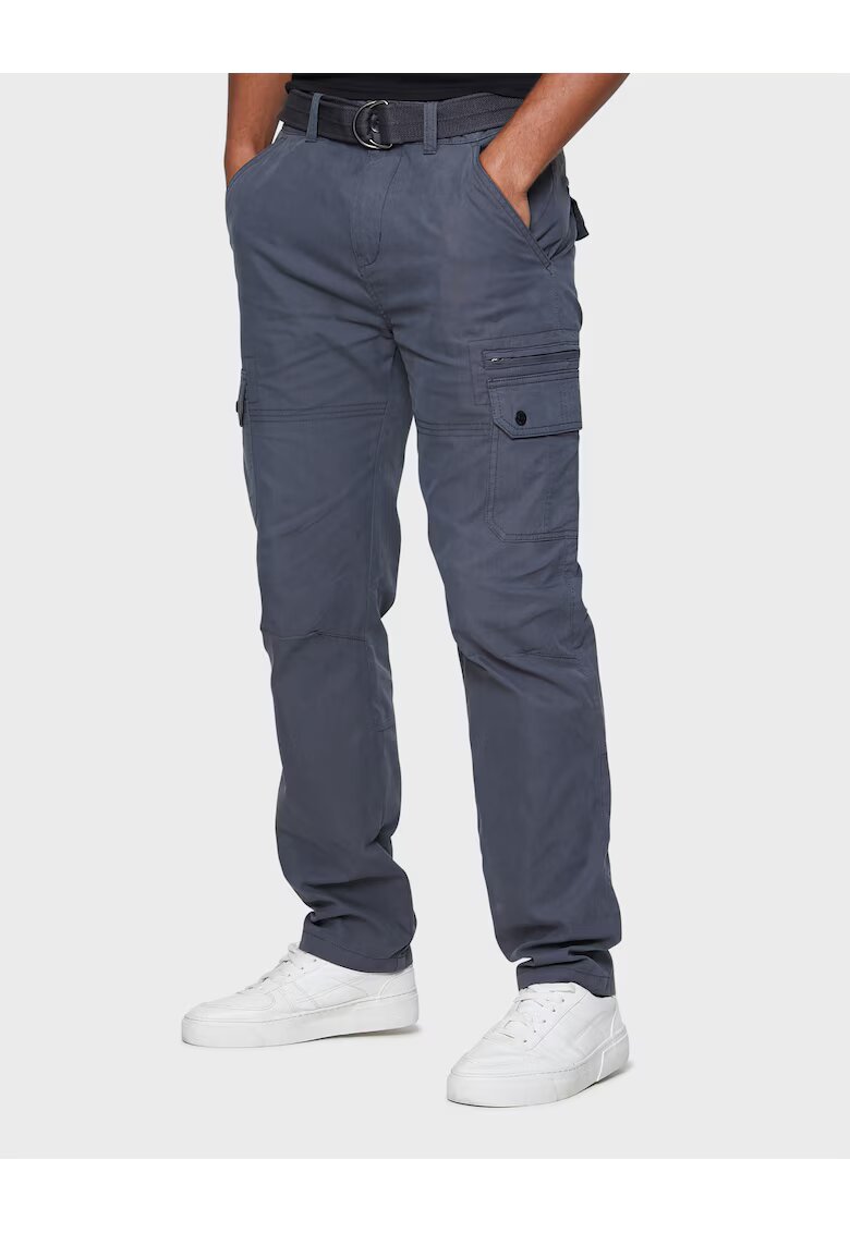 Threadbare Pantaloni cargo cu o curea Pane 2619 - Gri carbune