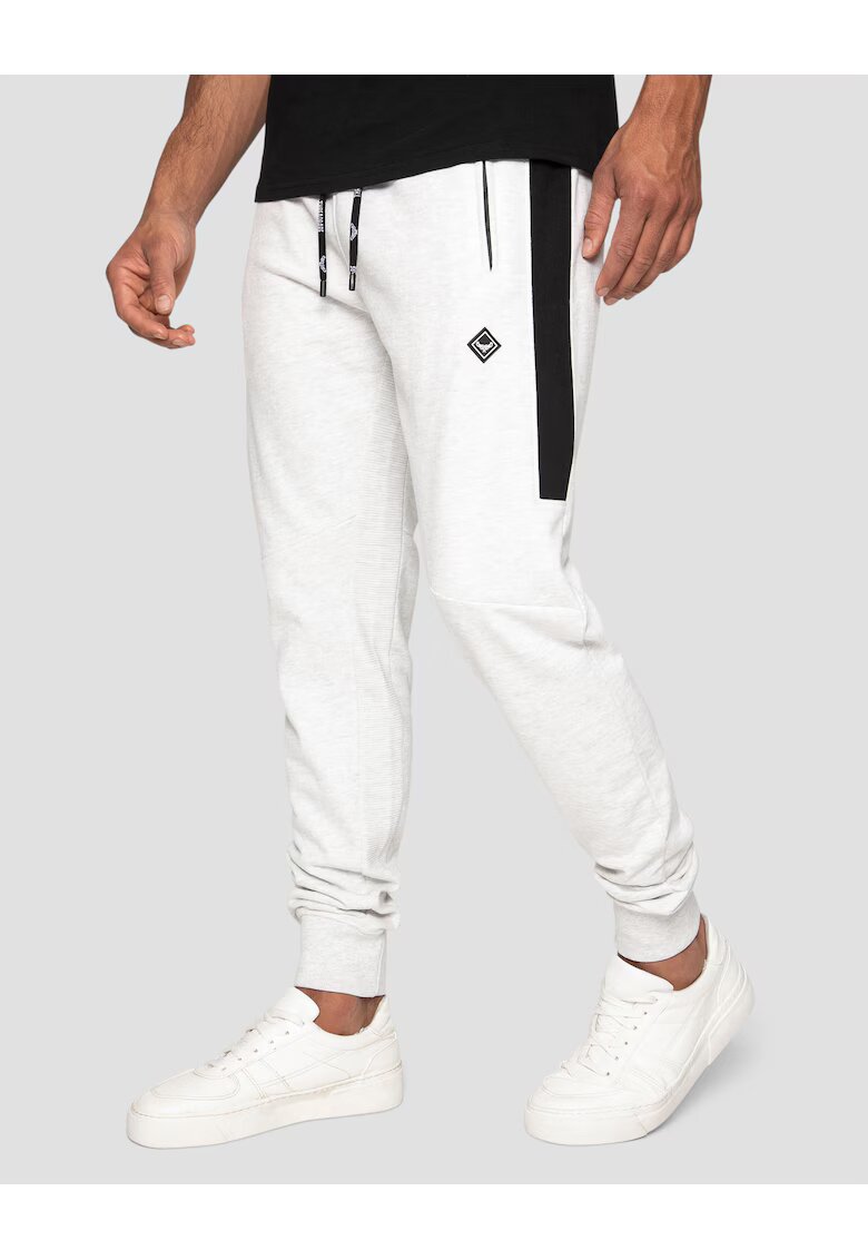 Threadbare Pantaloni de trening cu buzunare cu fermoar - Alb murdar