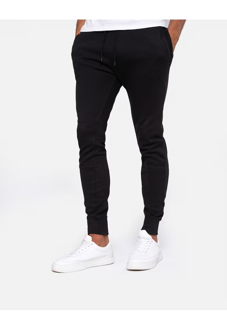 Threadbare Pantaloni slim fit de trening din material pique Jogpant 8391 - Negru
