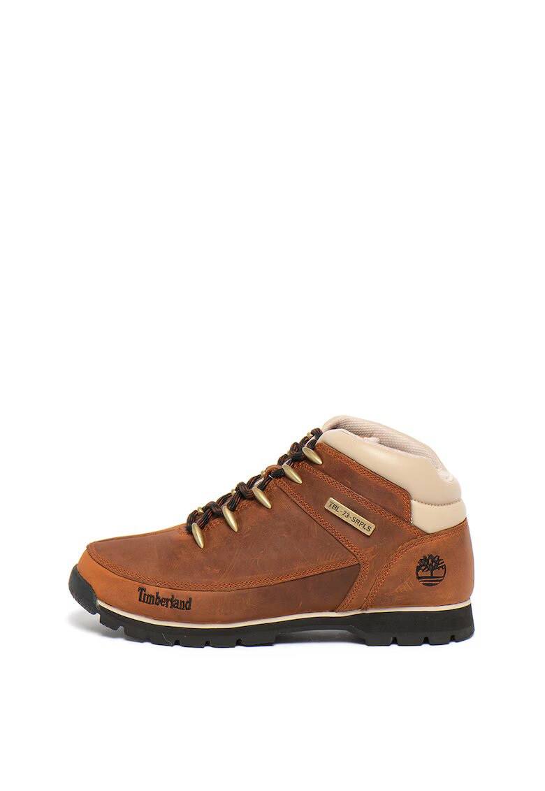 Timberland Bocanci de piele nabuc - cu garnituri textile - pentru drumetii Euro Sprint - Maro scortisoara