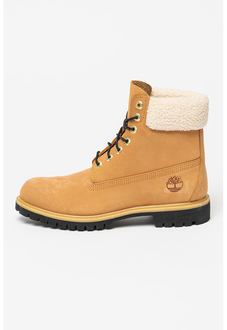 Timberland Bocanci impermeabili de piele nabuc cu insertii textile Premium - Caramel