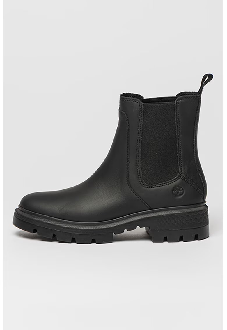 Timberland Ghete Chelsea de piele Cortina - Negru