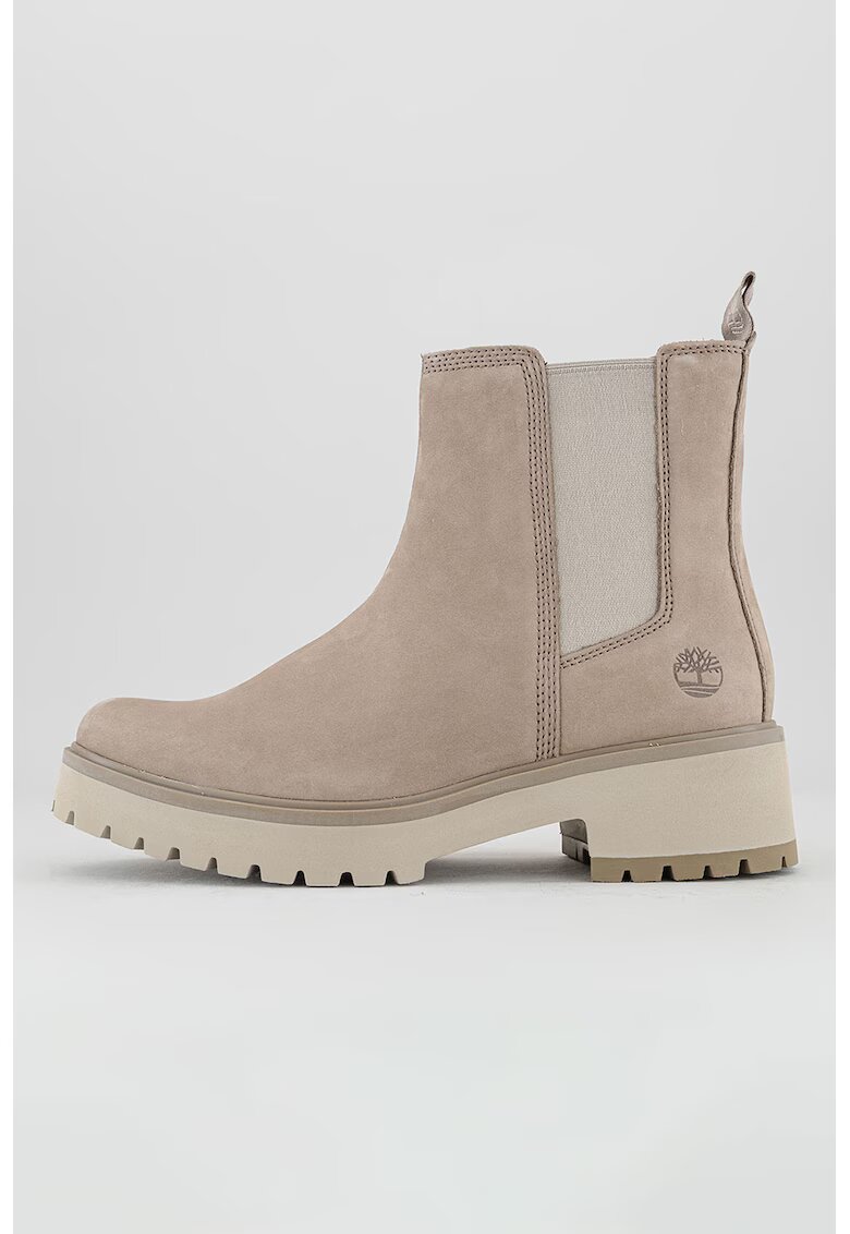 Timberland Ghete Chelsea de piele nabuc Cortina Valley - Maro taupe deschis