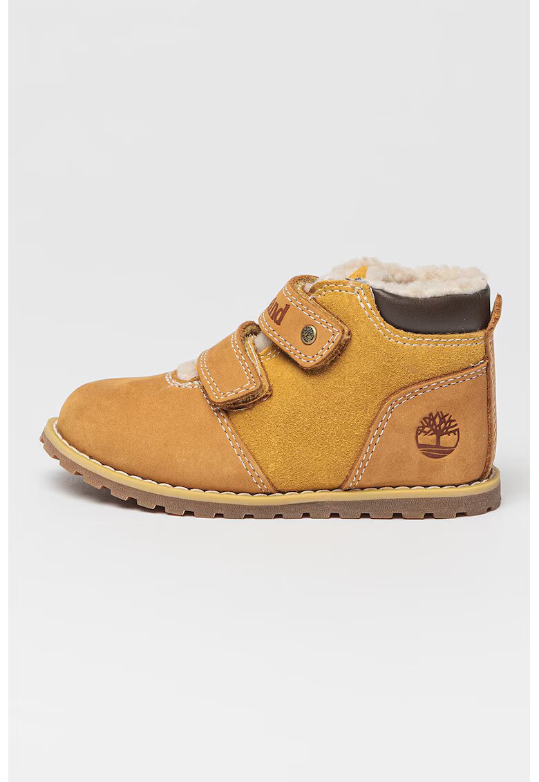 Timberland Ghete cu velcro Pokey - Maro camel
