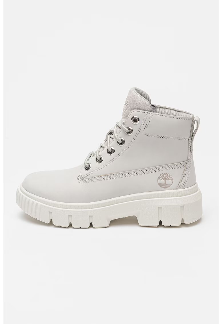 Timberland Ghete de piele nabuc - Gri deschis