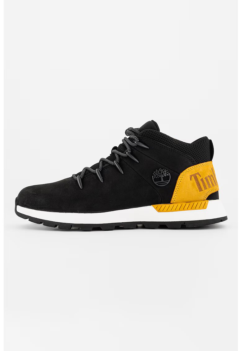 Timberland Ghete de piele nabuc si material textil Trekker - Negru/Maro