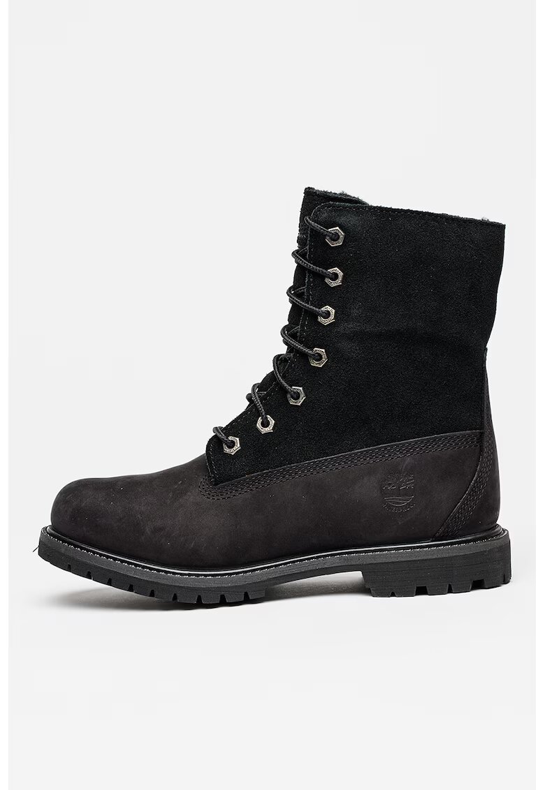 Timberland Ghete impermeabile din piele nabuc si piele intoarsa - Negru