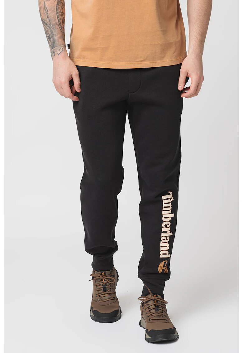 Timberland Pantaloni de trening cu talie medie si snur de ajustare in talie - Negru/Maro