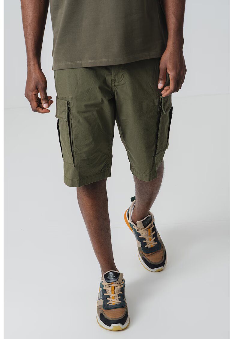 Timberland Pantaloni din amestec de bumbac cu buzunare - Verde inchis