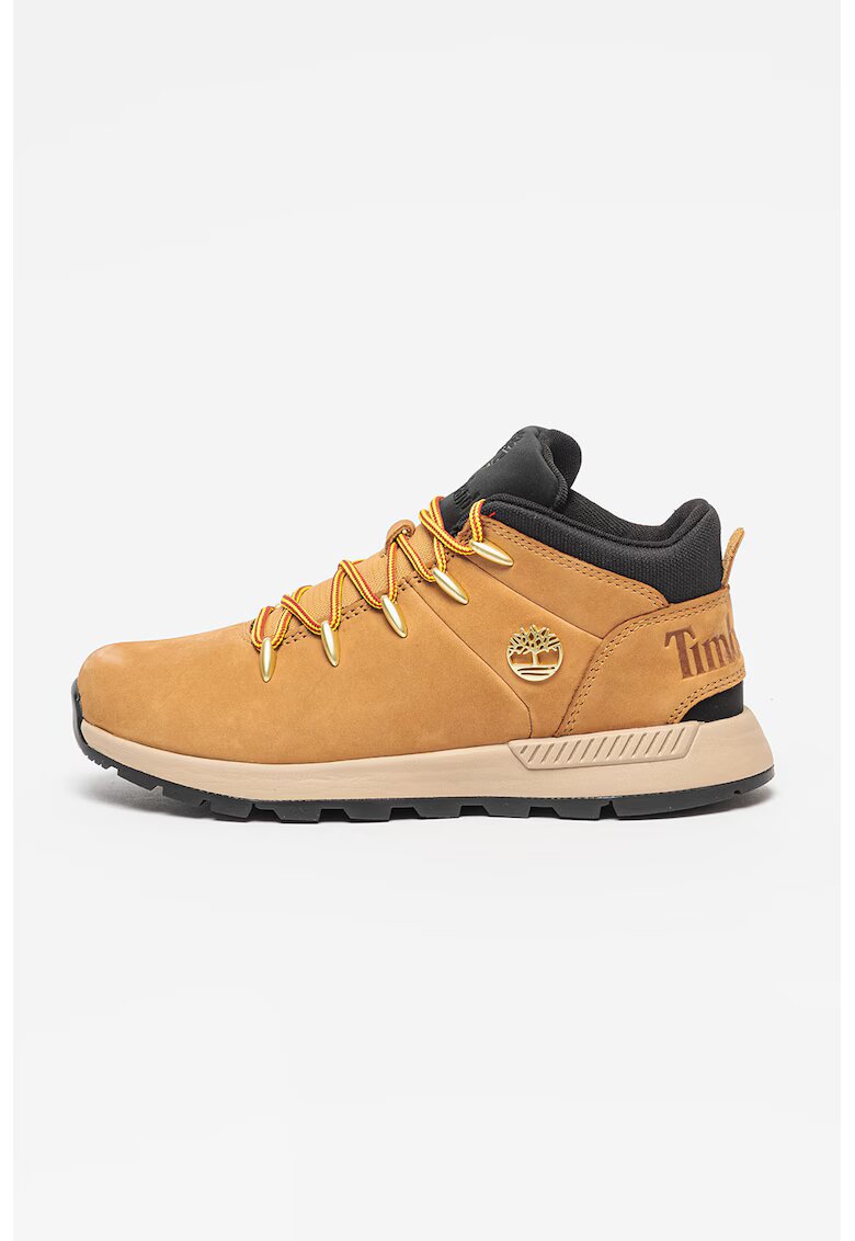 Timberland Pantofi de piele nabuc cu insertii textile pentru treking Sprint Trekker - Negru/Maro deschis