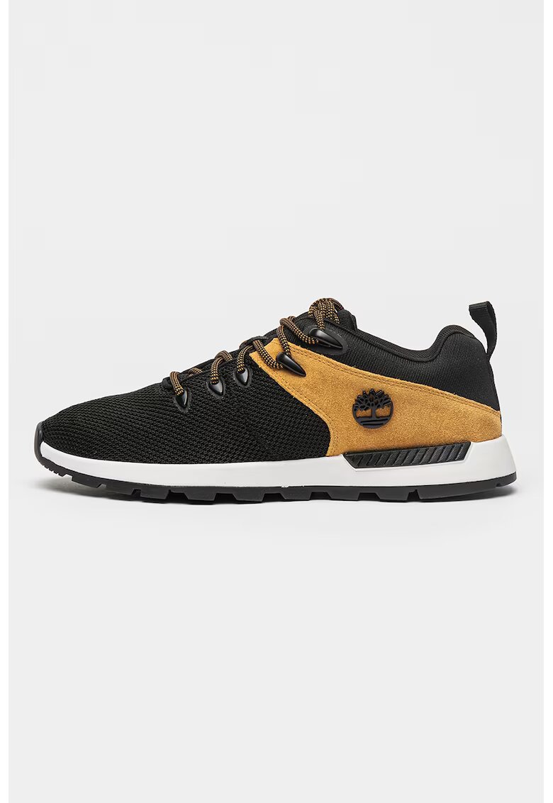 Timberland Pantofi sport cu insertii de piele intoarsa - Negru/Caramel