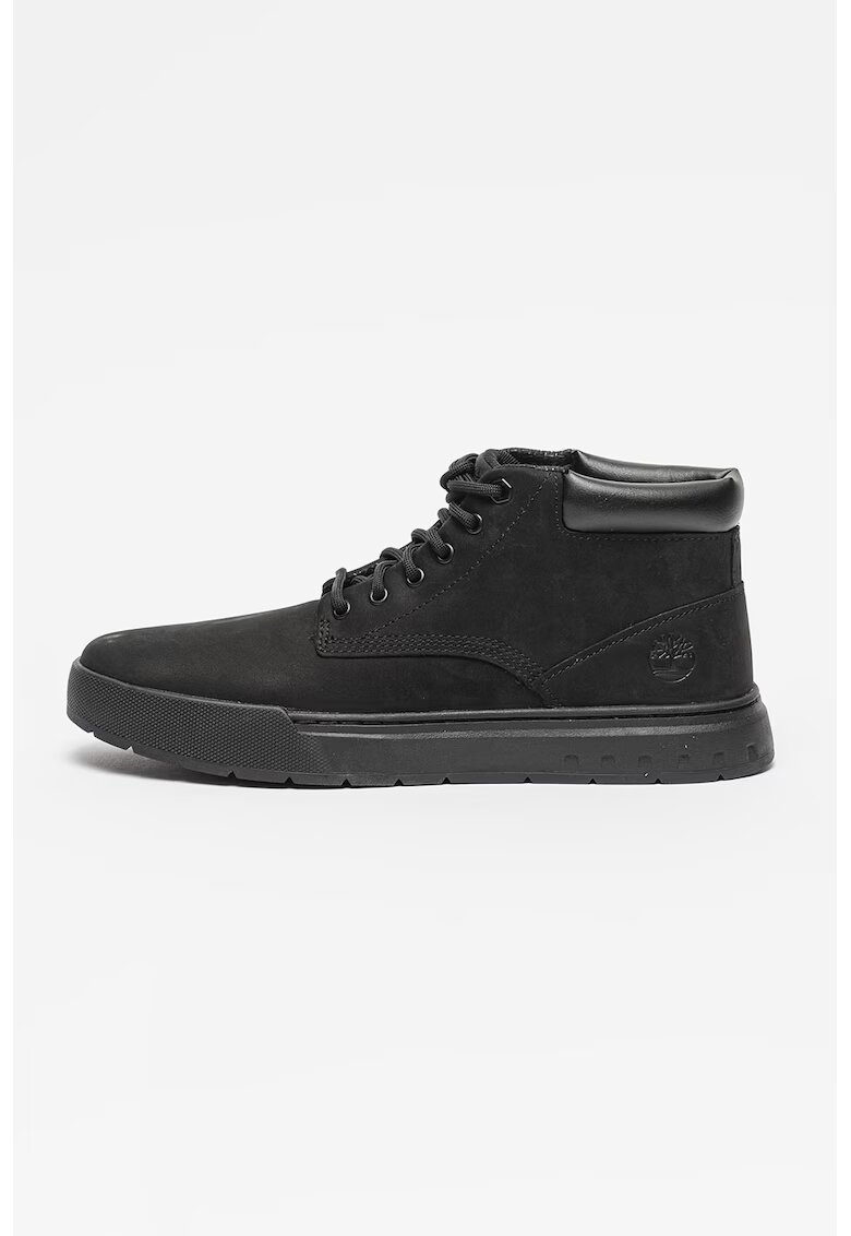 Timberland Pantofi sport de piele nabuc Maple Grove - Negru stins