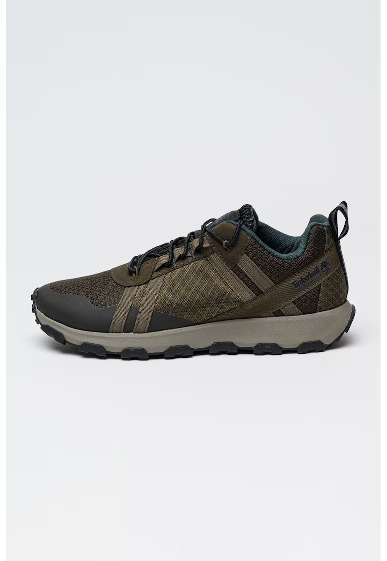 Timberland Pantofi sport impermeabili cu insertii de plasa Winsor Trail - Negru stins/Kaki inchis