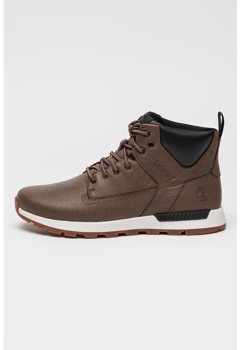 Timberland Pantofi sport medii de piele cu garnituri de piele Killington Trekker - Maro inchis/Negru