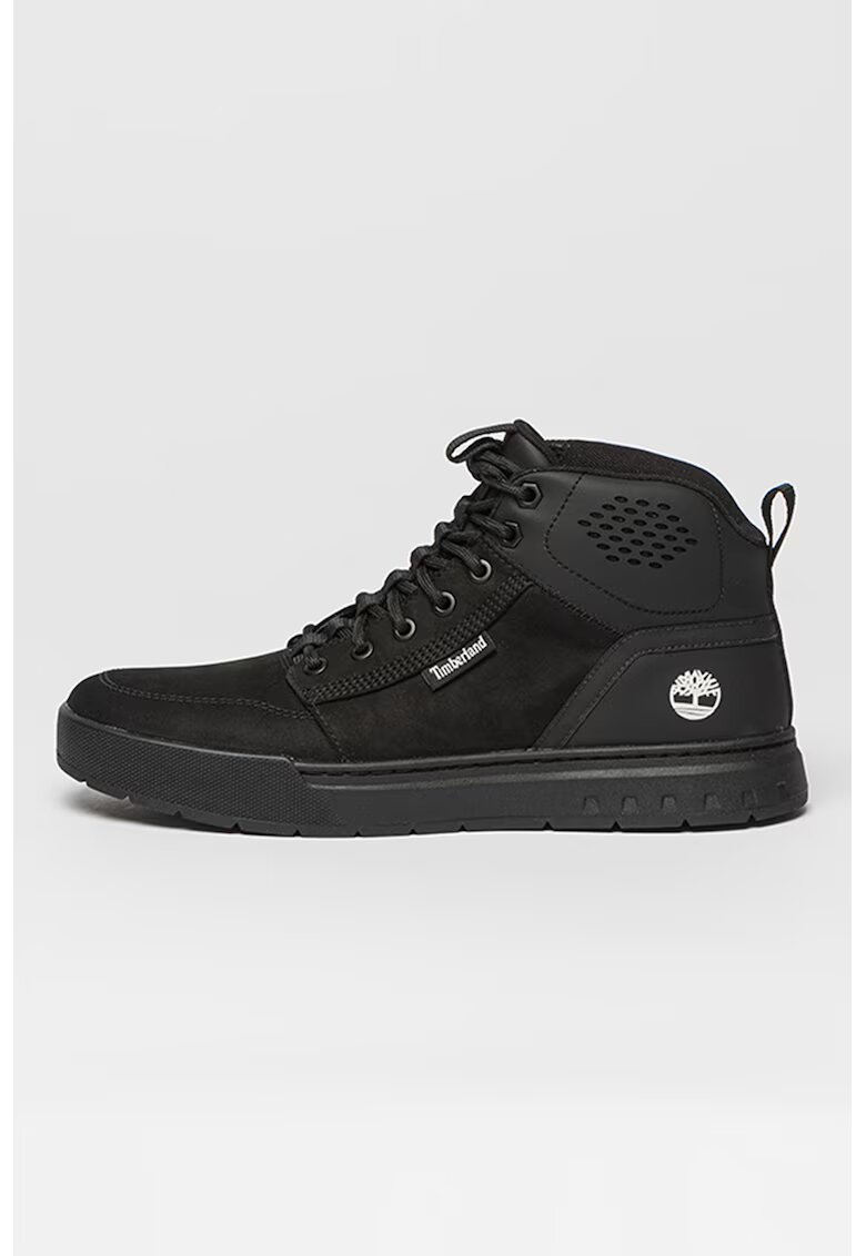 Timberland Pantofi sport mid-high de piele si piele intoarsa Maple - Negru