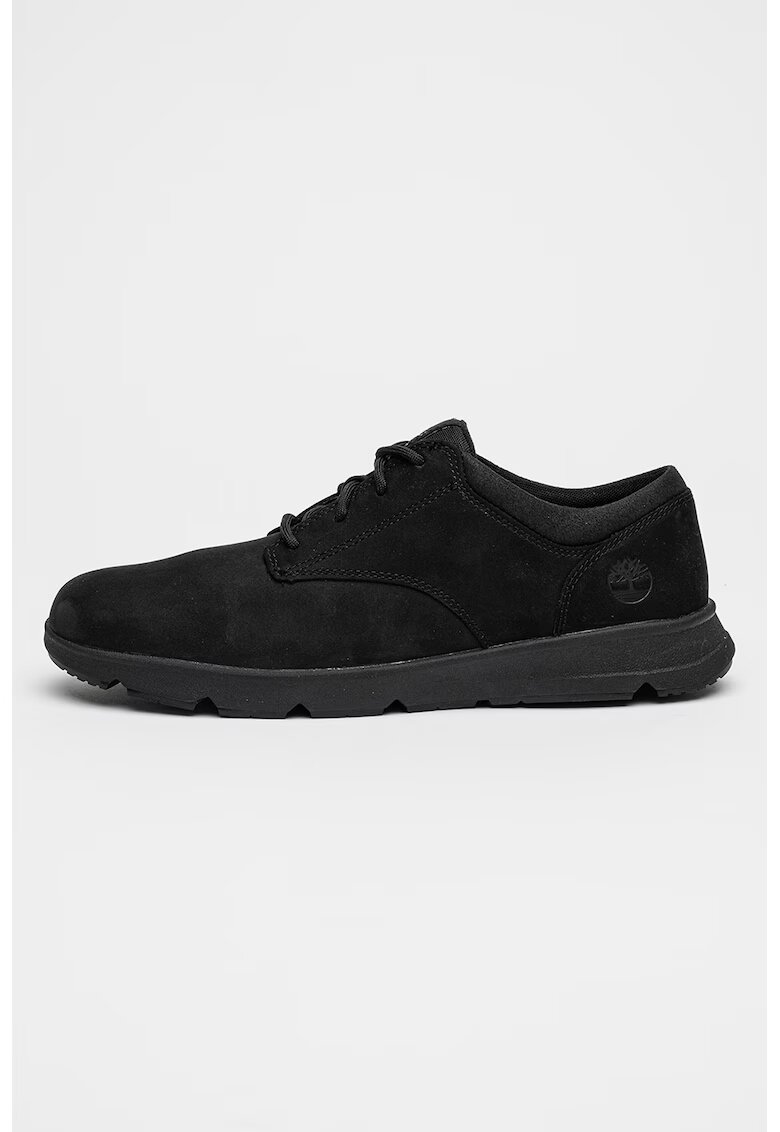 Timberland Pantofi sport Parker Street Low din piele intoarsa cu sireturi - Negru