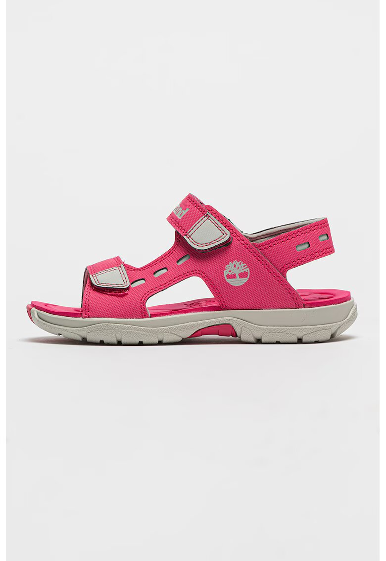 Timberland Sandale cu veclro Moss Jump - Gri deschis/Fucsia
