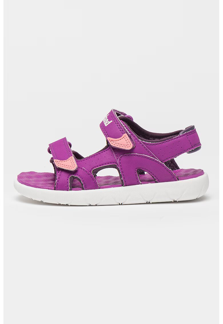 Timberland Sandale de piele ecologica cu velcro Perkins Row - Ametist