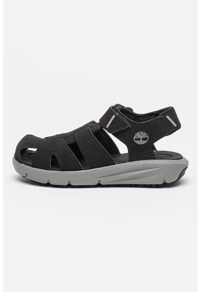 Timberland Sandale de piele intoarsa ecologica cu velcro Motion Dune - Negru