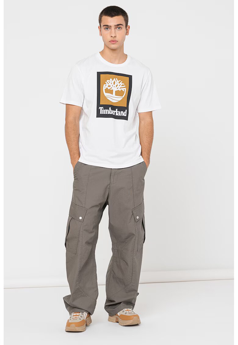 Timberland Tricou de bumbac cu imprimeu logo - Alb
