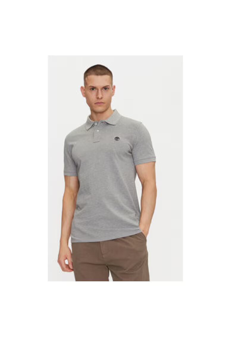 Timberland Tricou polo barbati TB0A6VDP0521 - Bumbac organic - Gri - Gri