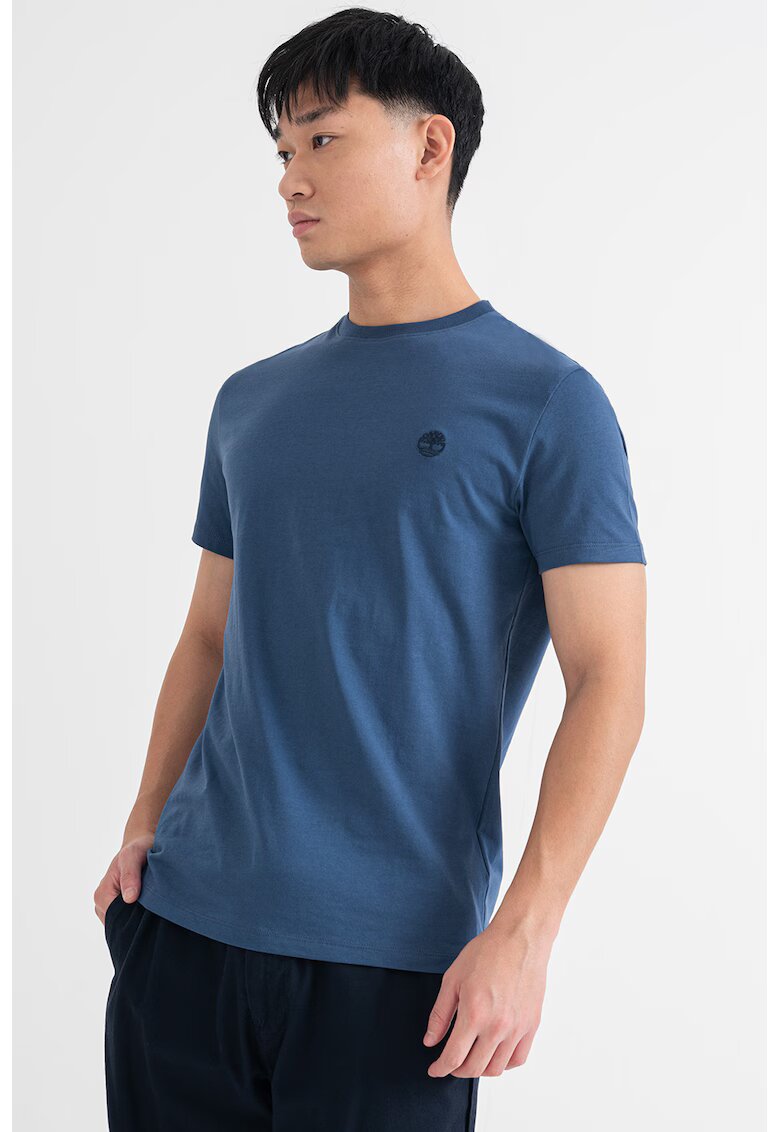 Timberland Tricou slim fit din bumbac Dun-River - Albastru inchis/Bleumarin