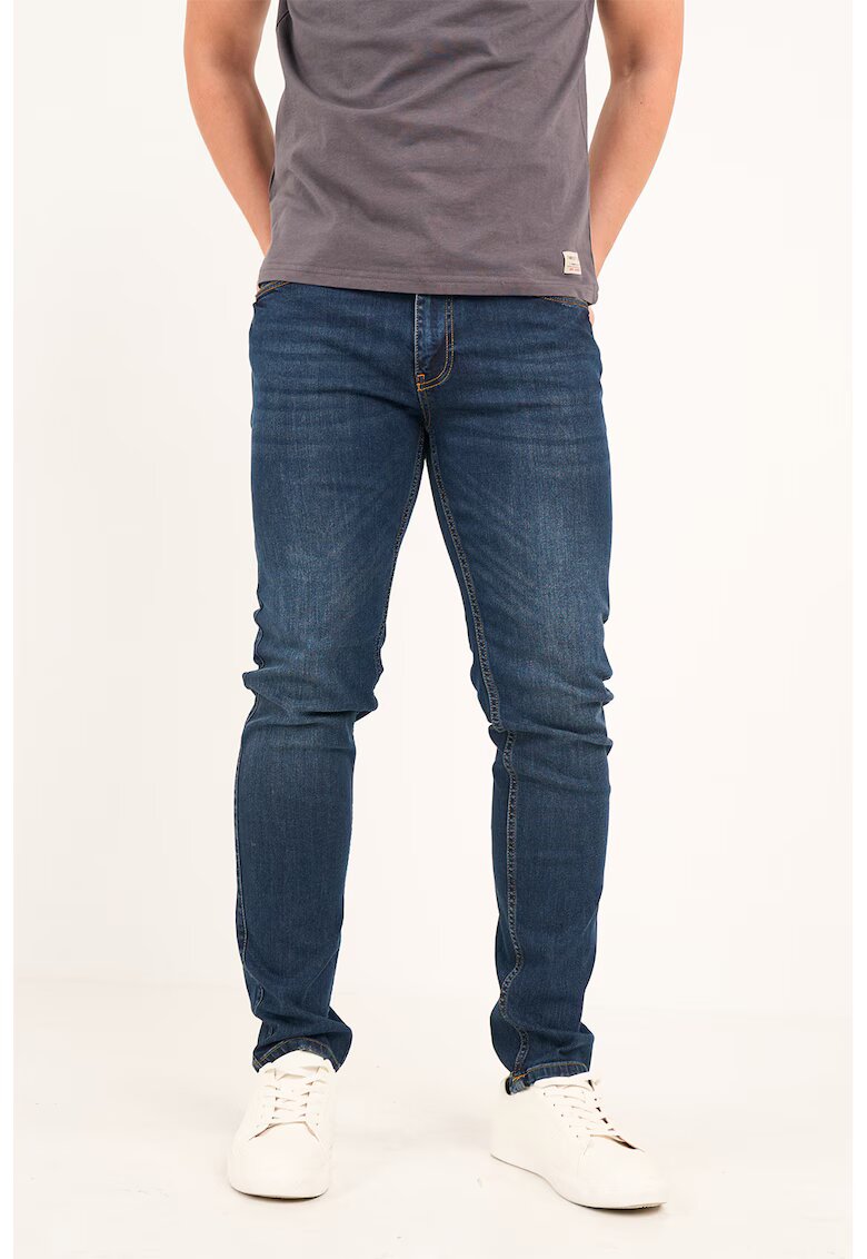 Timeout Blugi skinny cu aspect decolorat - Albastru inchis