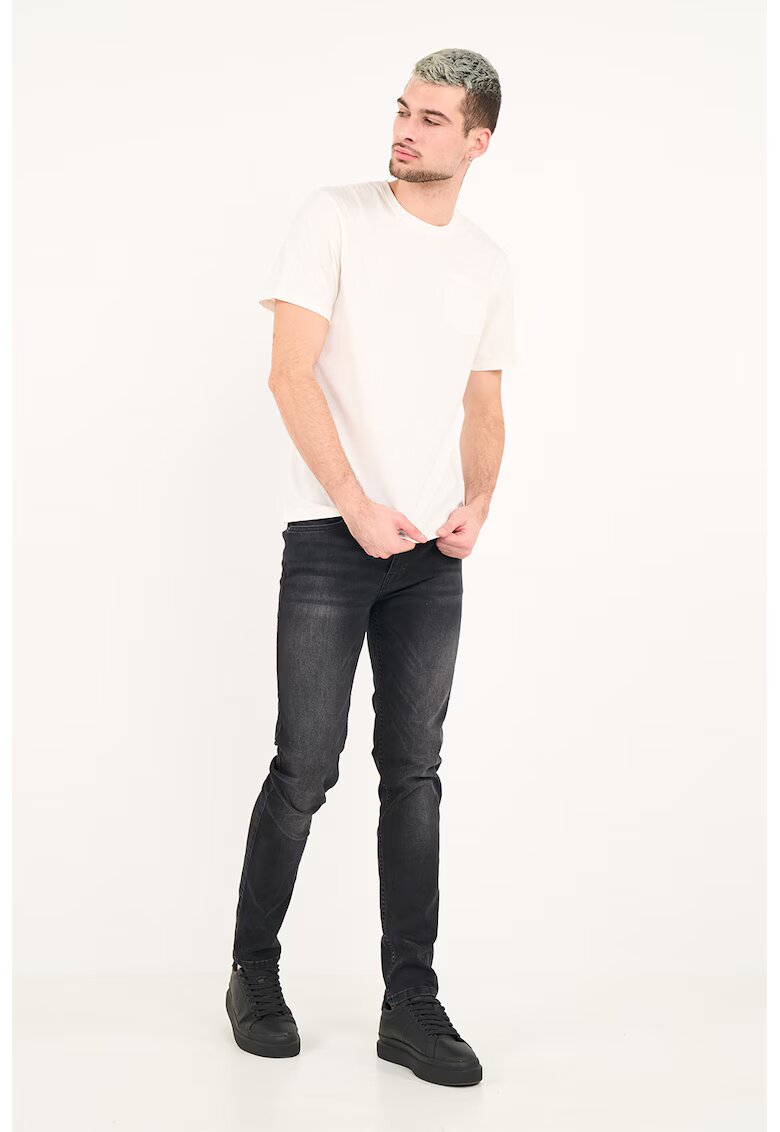 Timeout Blugi skinny cu talie medie - Negru/Gri inchis