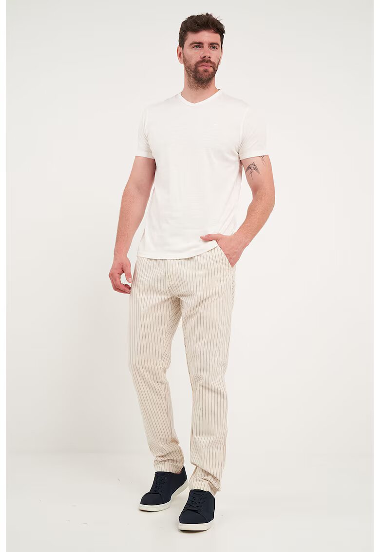 Timeout Pantaloni din bumbac cu model in dungi - Bej deschis