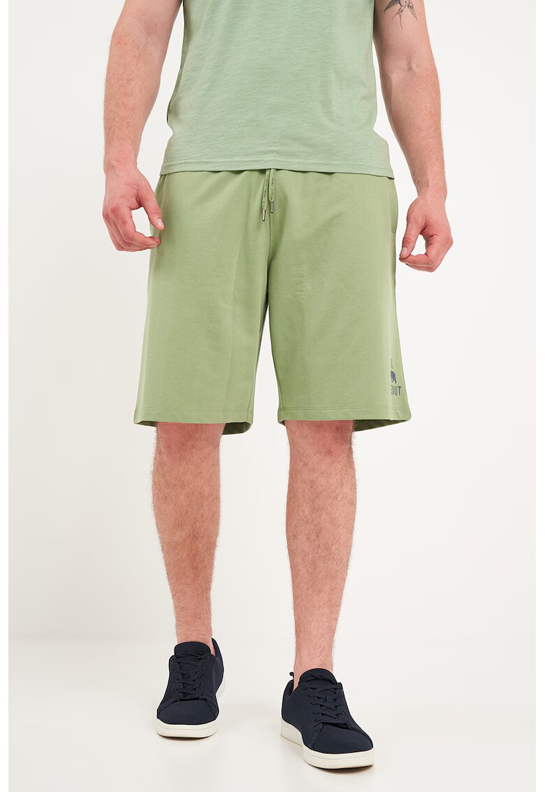 Timeout Pantaloni scurti din amestec de bumbac cu snur - Verde fistic