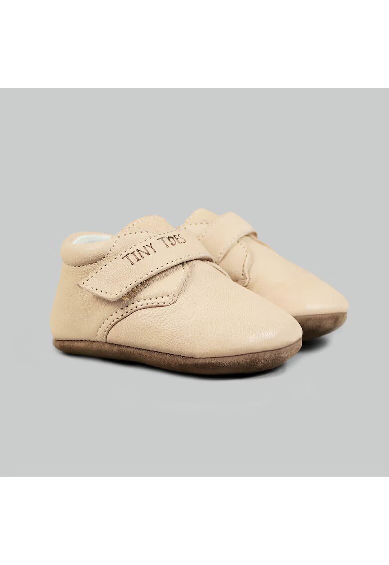 TINY TOES Botosei Barefoot din piele naturala - Muff - Crem - Crem