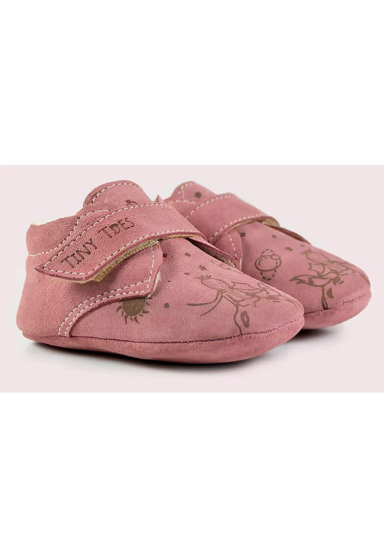TINY TOES Botosei Barefoot din piele naturala - Spoof - Roz - Roz