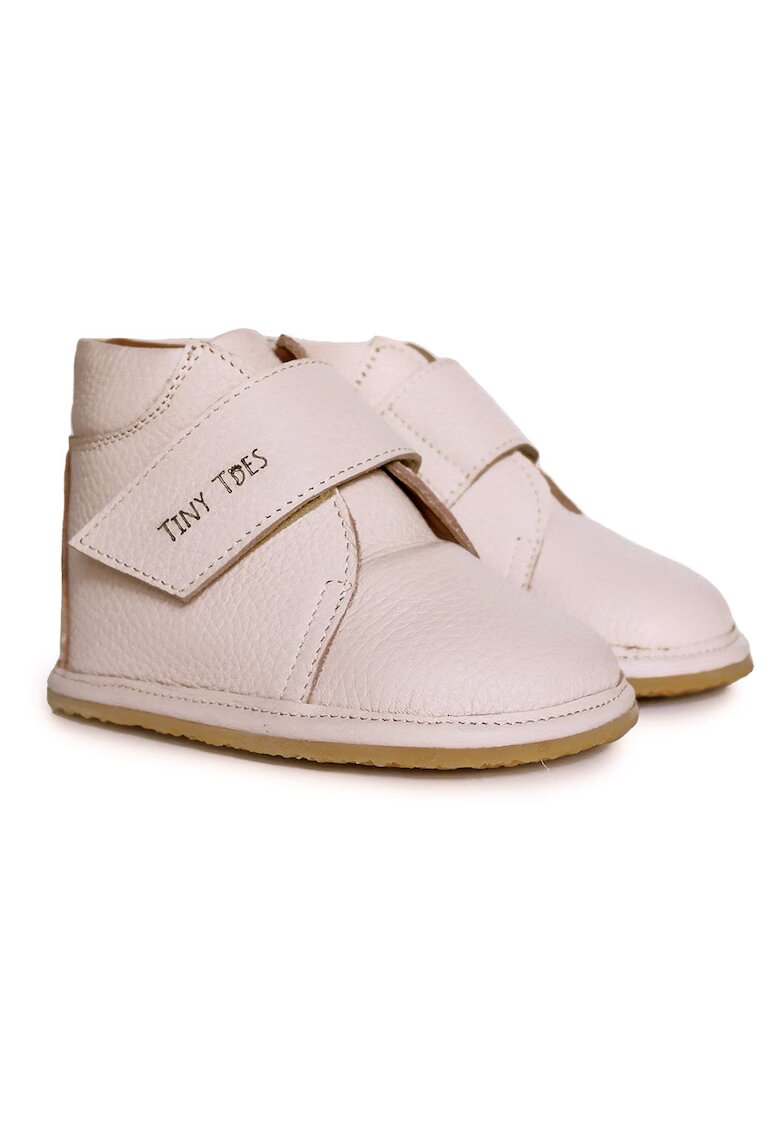 TINY TOES Ghete Barefoot din piele naturala - Puff - Roz - Roz