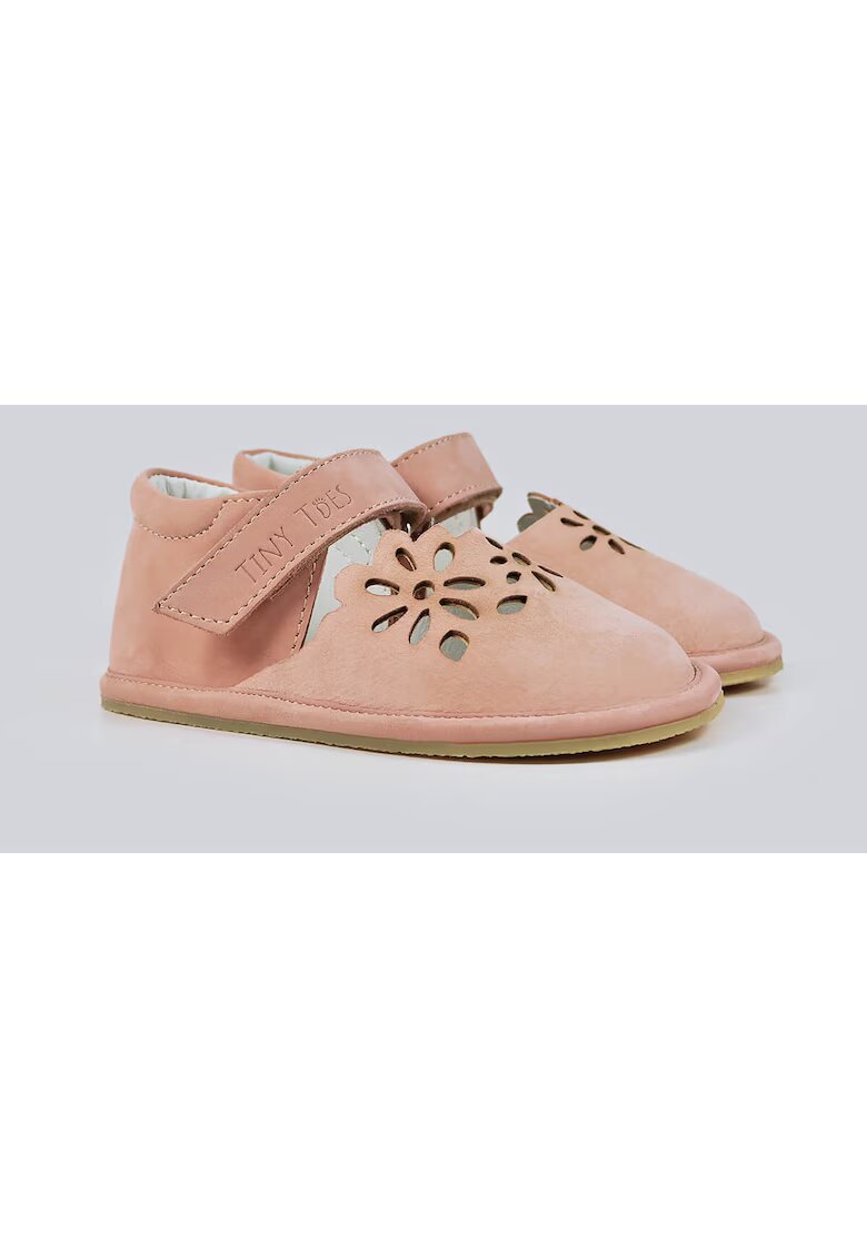 TINY TOES Pantofi Barefoot din piele naturala - Aster - Roz - Roz deschis
