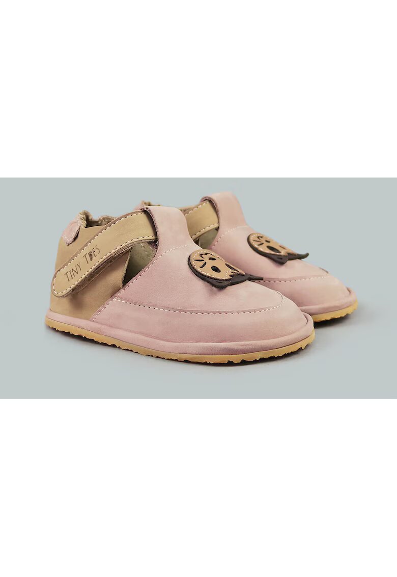 TINY TOES Pantofi Barefoot din piele naturala - Figaro - Roz - Roz