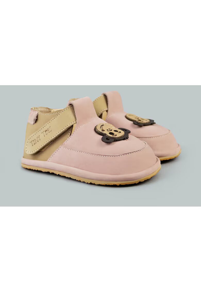 TINY TOES Pantofi Barefoot din piele naturală - Mojo - Roz - Roz pastel