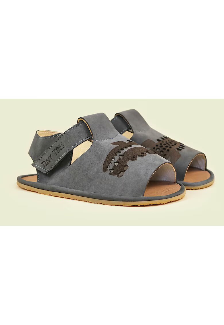 TINY TOES Sandale Barefoot din piele naturala - Croc - Gri