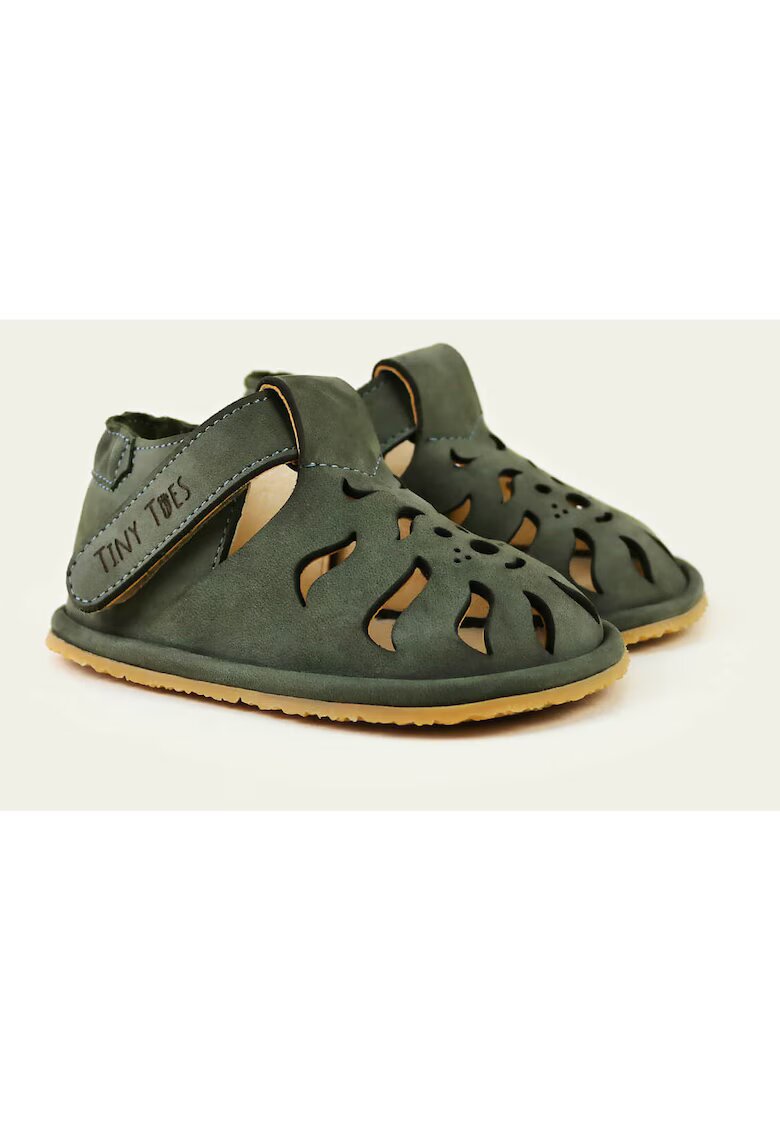 TINY TOES Sandale Barefoot din piele naturala - Feliks - Verde - Verde