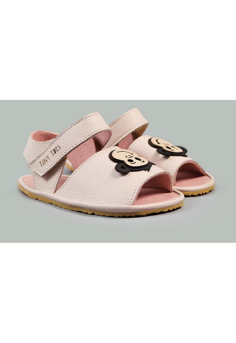 TINY TOES Sandale Barefoot din piele naturala - Kiko - Roz - Roz pal