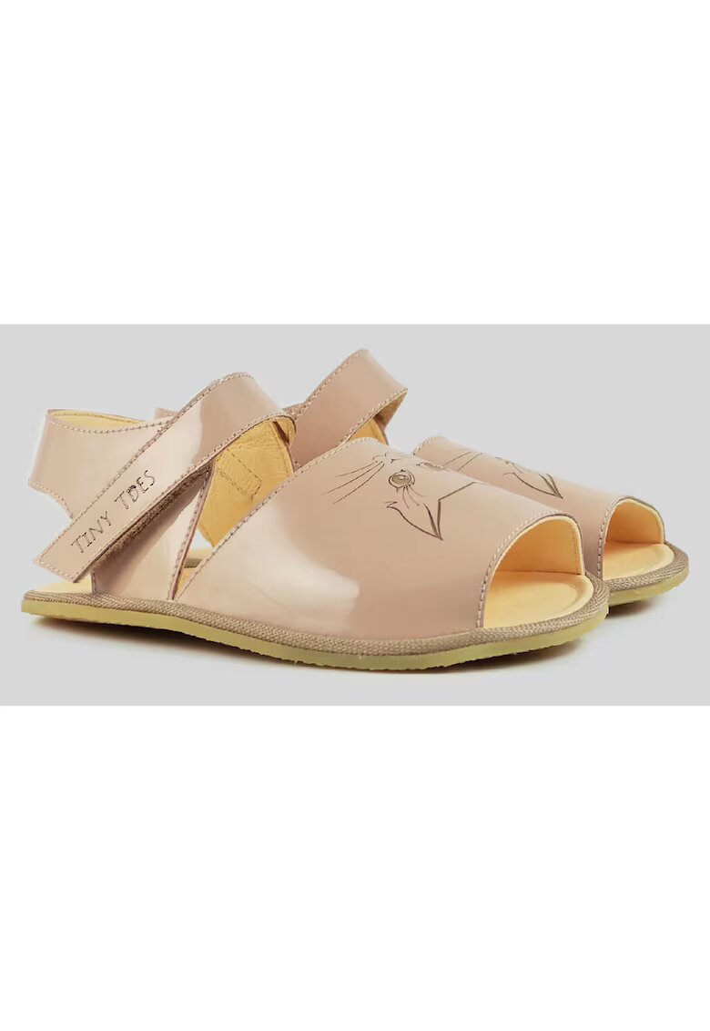 TINY TOES Sandale Barefoot din piele naturala - Shun - Roz - Roz pal
