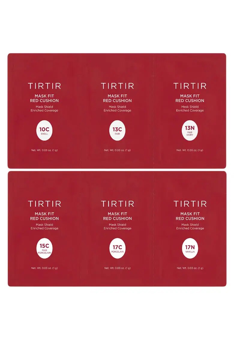 Tirtir Mask Fit Red Cushion Kit 6 culori 10C-17N 6 X 1 gr