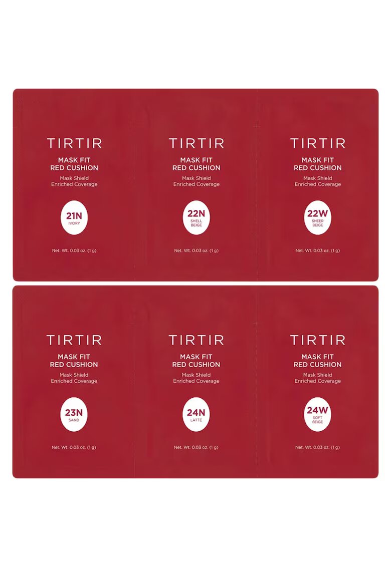 Tirtir Mask Fit Red Cushion Kit 6 culori 21N-24W 6 X 1 gr