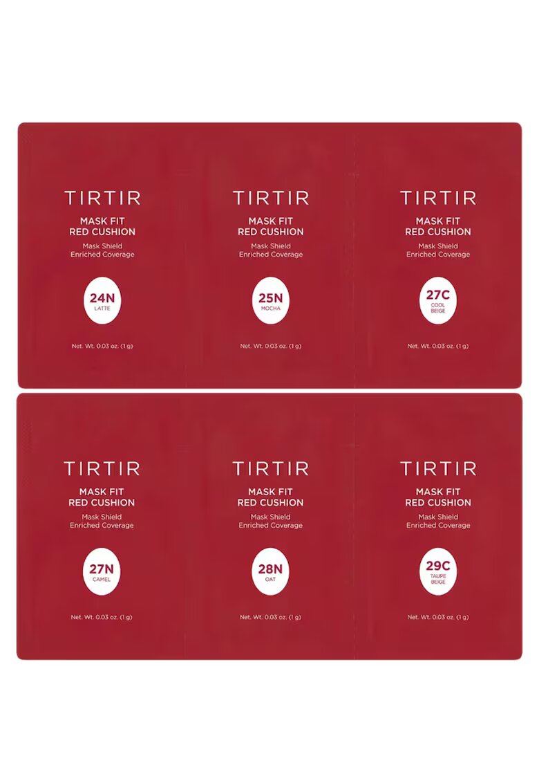 Tirtir Mask Fit Red Cushion Kit 6 culori 24N-29C 6 X 1 gr