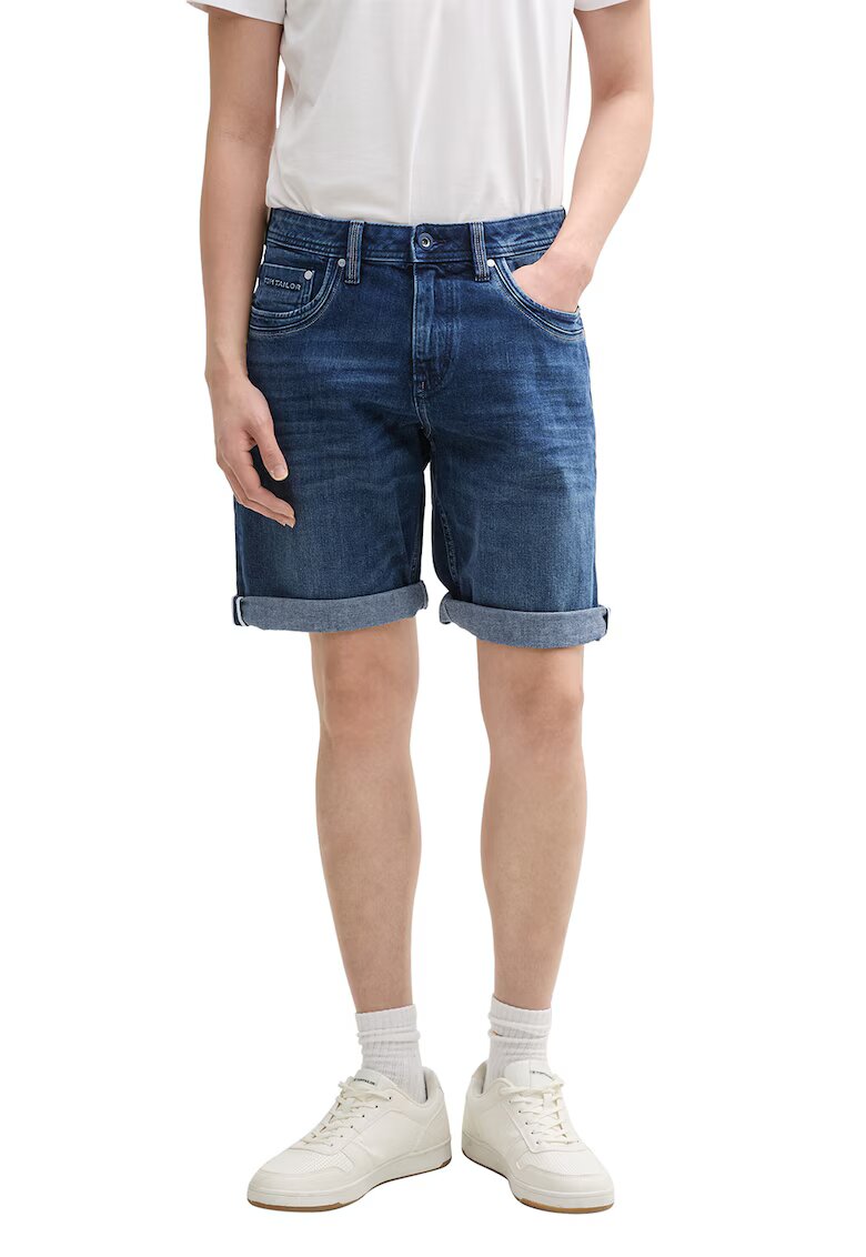 Tom Tailor Bermude din denim cu terminatii plisate - Bleumarin