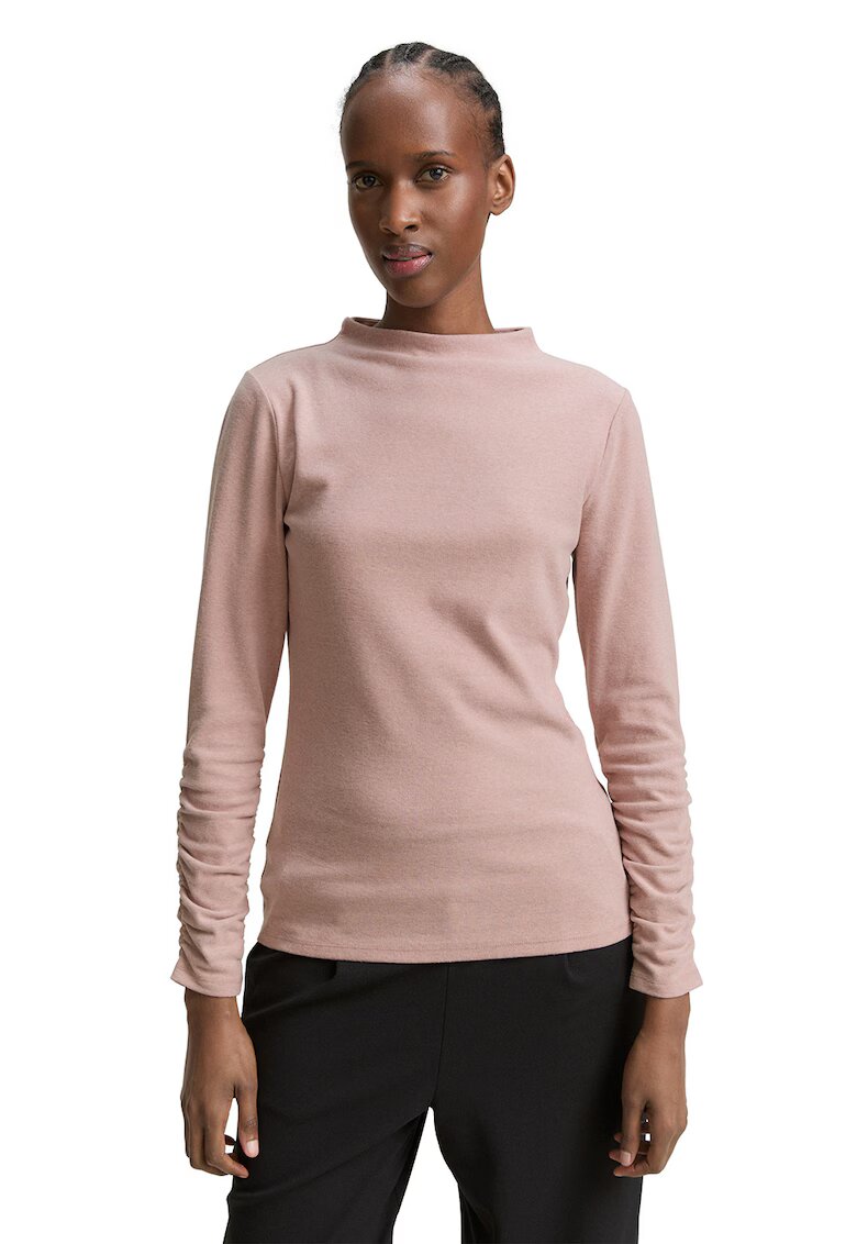 Tom Tailor Bluza cu maneci cu fronseuri - Roz pastel