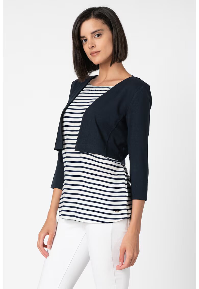 Tom Tailor Bolero din amestec de modal cu maneci 3/4 - Bleumarin