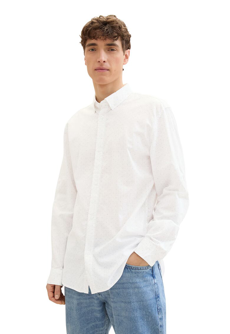 Tom Tailor Camasa regular fit de bumbac - Bej deschis